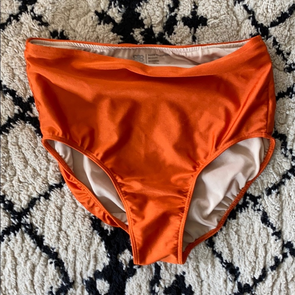 Albion High Waisted Swim Bottoms Shiny Orange S